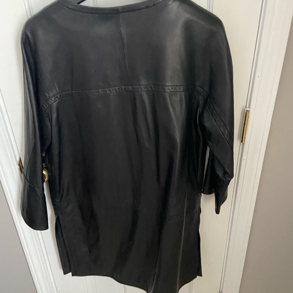 Per se Leather 3/4 sleeve long jacket - Picture 2 of 3